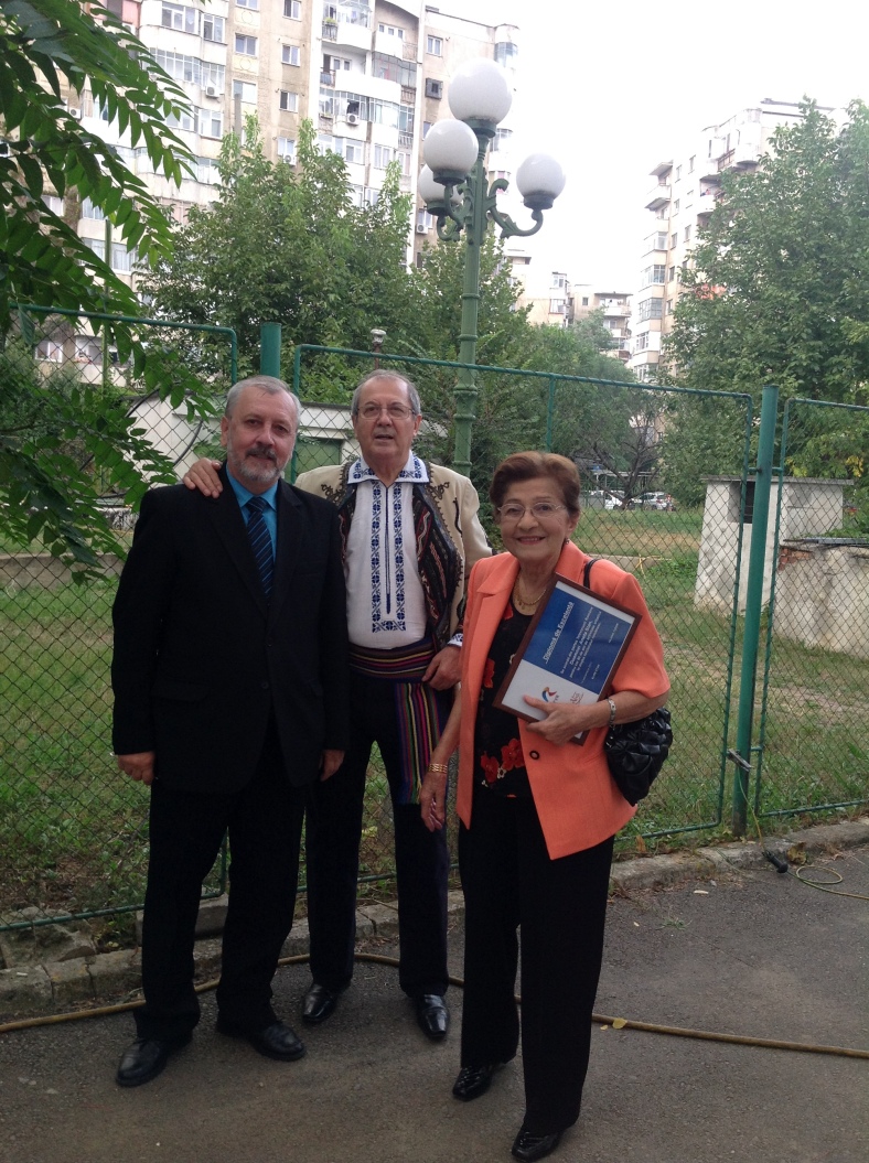 Aurel V. Zgheran cu Dumitru Zamfira si Theodora Popescu, Bucuresti, Universitatea Spiru Haret (2014)